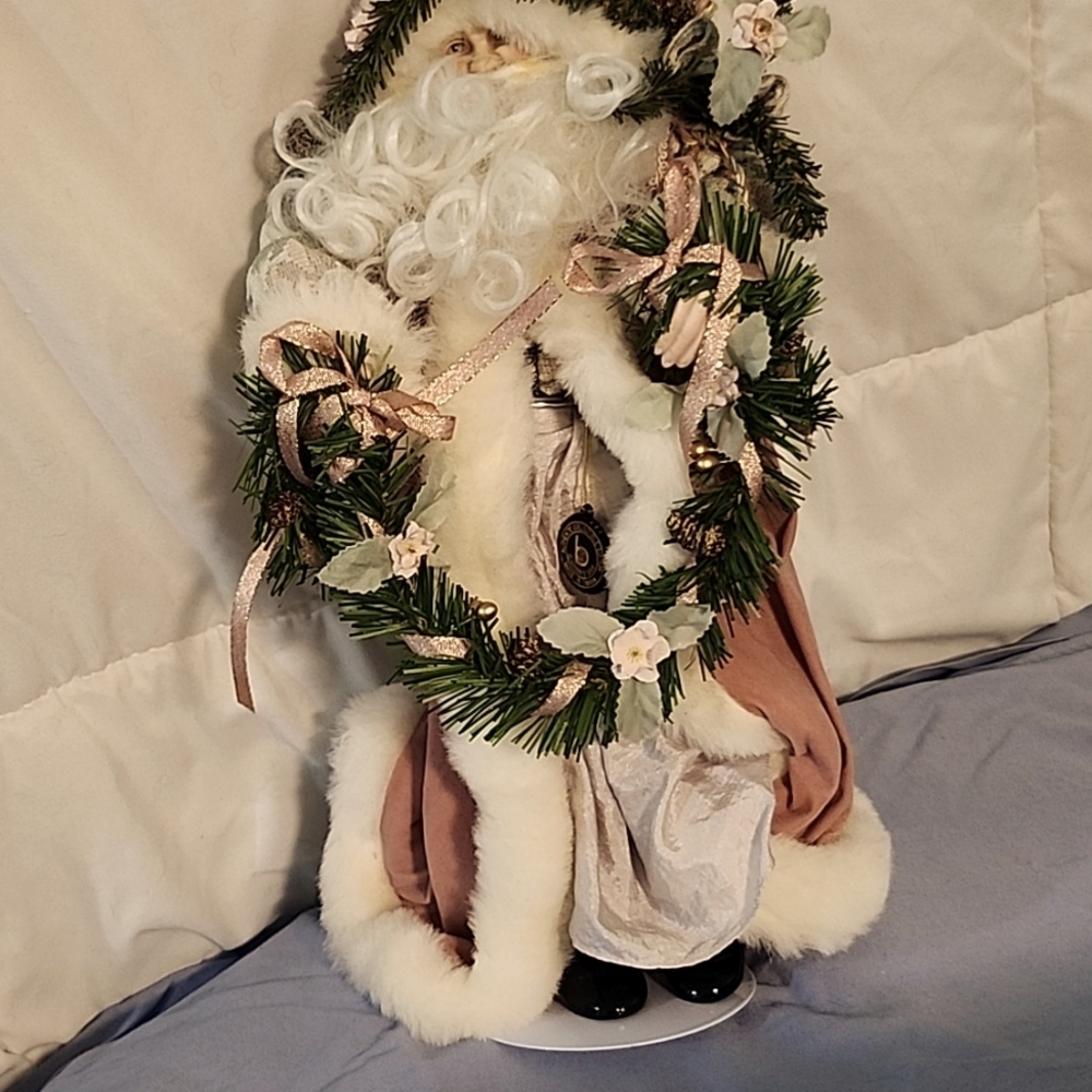 COPY - Collectible porcelain English garden santa doll 16" NWOT Brinns